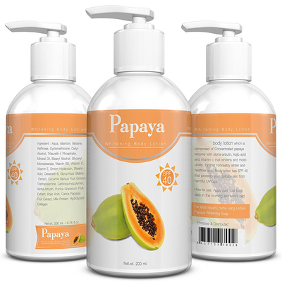 Saure natürliche Kojicformel der Eigenmarke organische Papaya-Haut, die befeuchtende Körper Lotion 120ml weiß wird